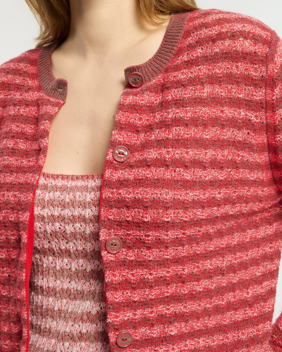 Barrie Plated Stripes Cardigan