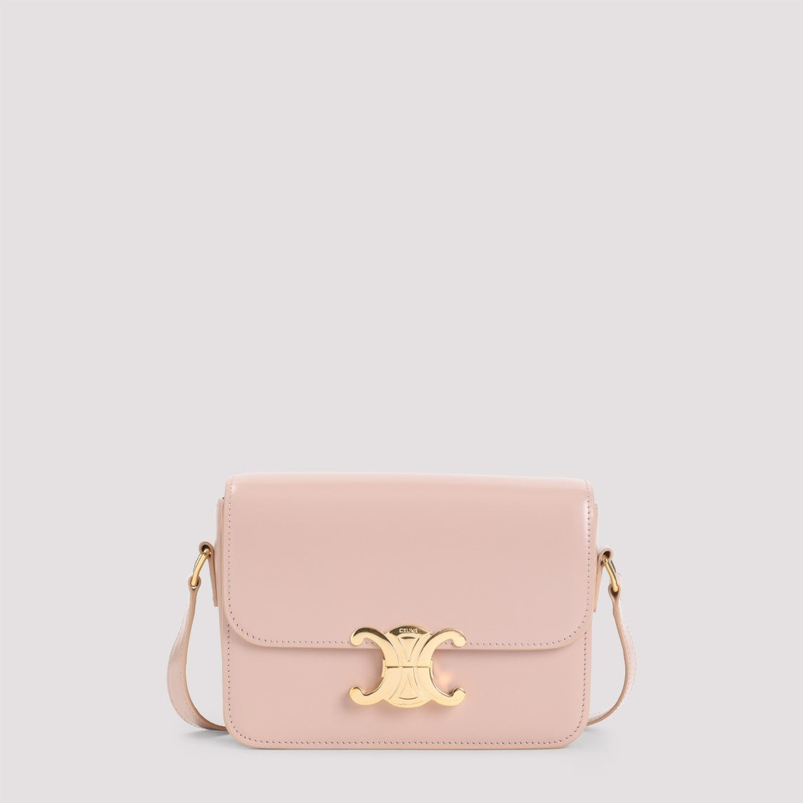 Celine Structured Shoulder Bag In Soft Peach Calf Leather