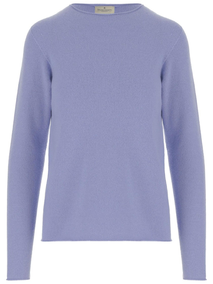 Bruno Manetti Lavender Cashmere Pullover With Crew Neck And Long Sleeves