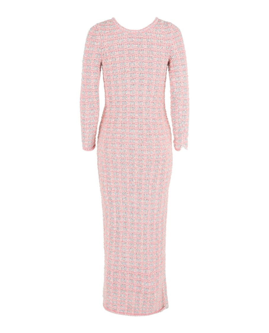 Balenciaga Reversible Tweed Midi Dress With Antique Silver-Tone Buttons