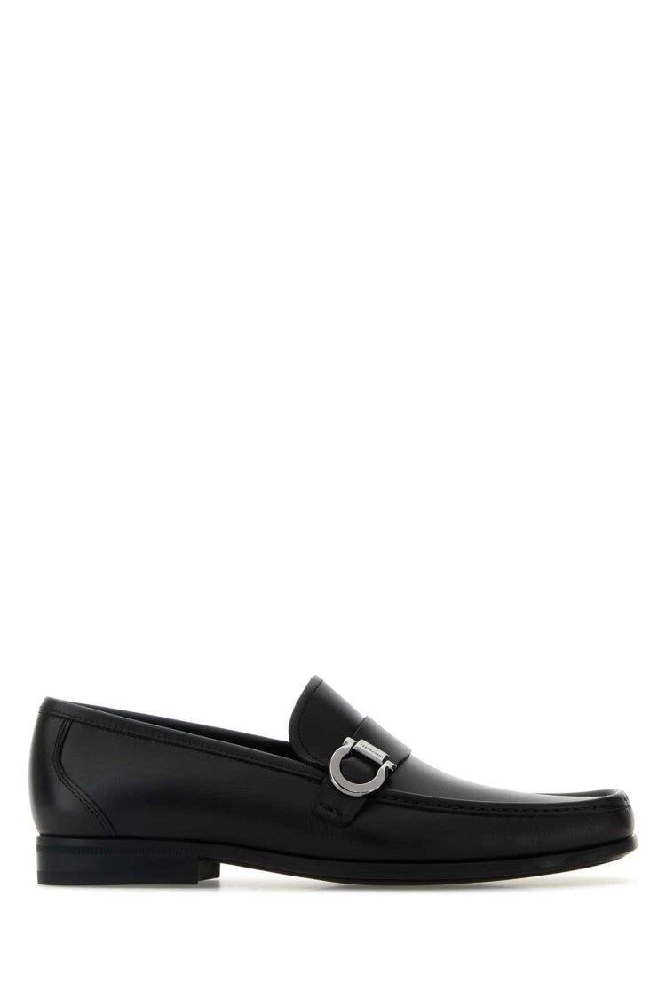 Salvatore Ferragamo Black Leather Caspian Loafers