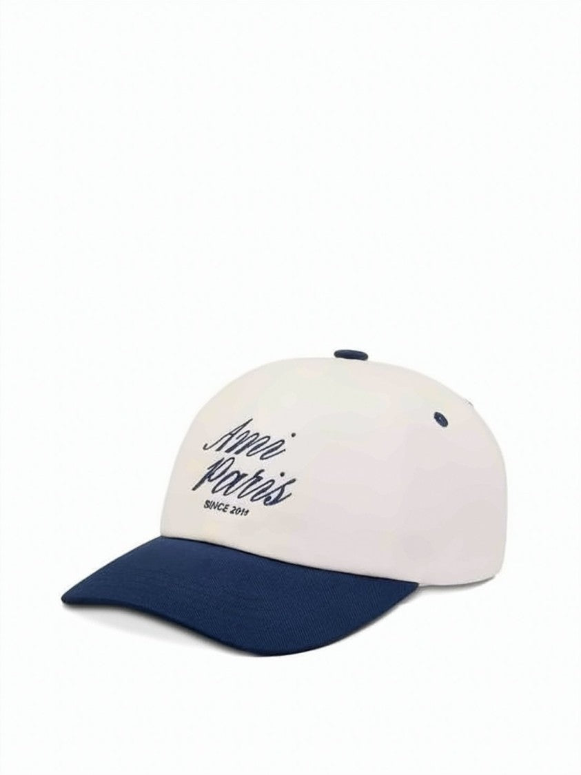 Ami Paris Two-Tone Baseball Cap With Embroidered Detailing