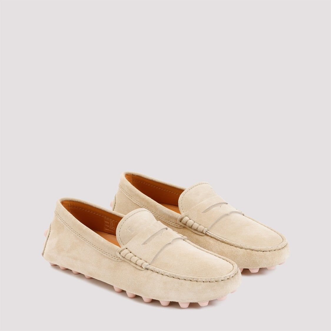 Tod's Natural Beige Suede Leather Loafers