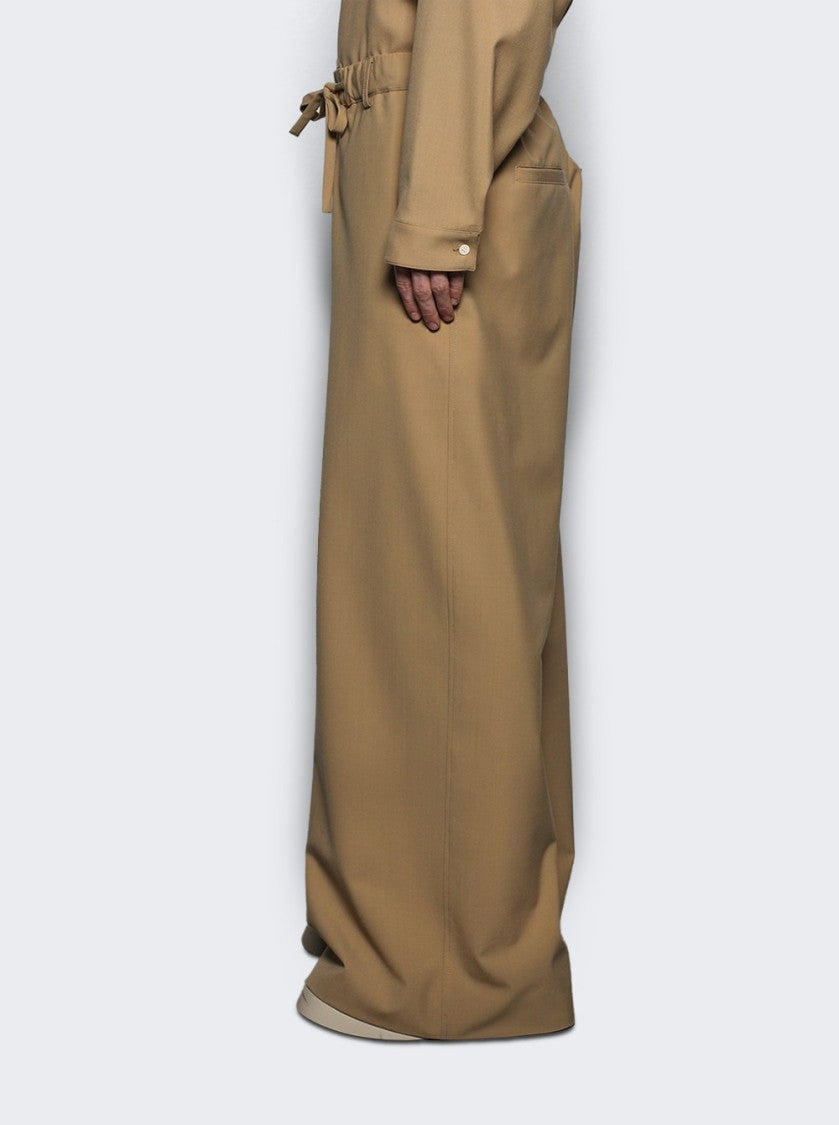 Marni Relaxed-Fit Beige Trousers With Drawstring Waist