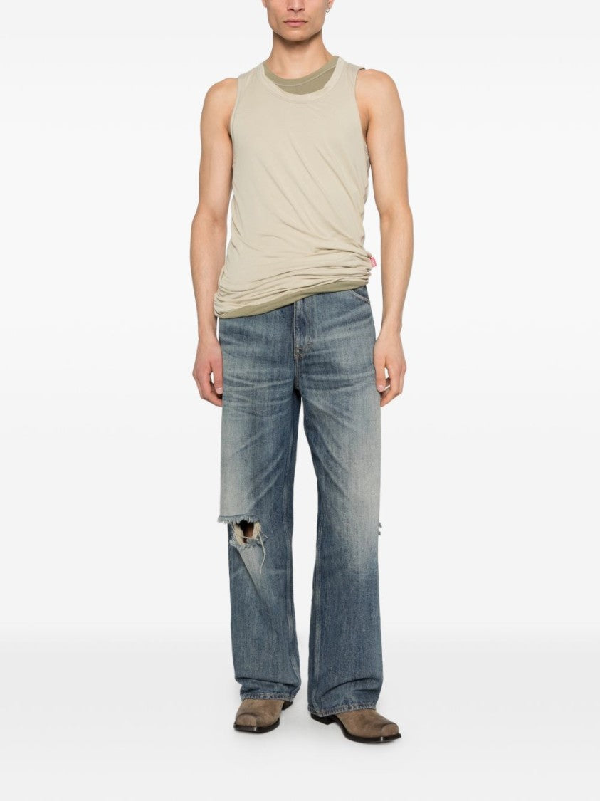 Diesel Sleeveless Fitted Top With Subtle Ruching