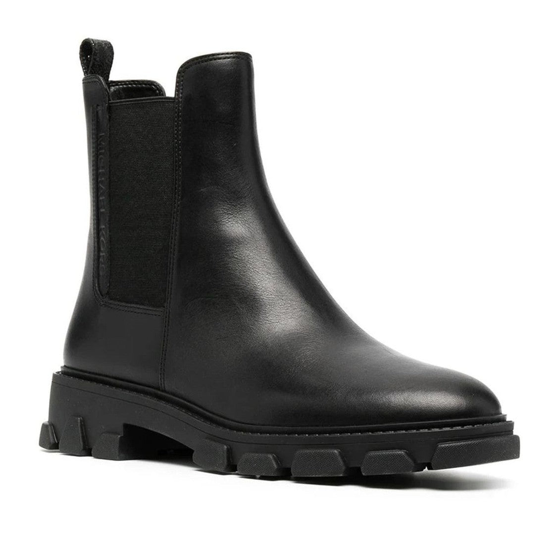 Michael Kors Black Ridley Leather Chunky Elastic Panel Boots