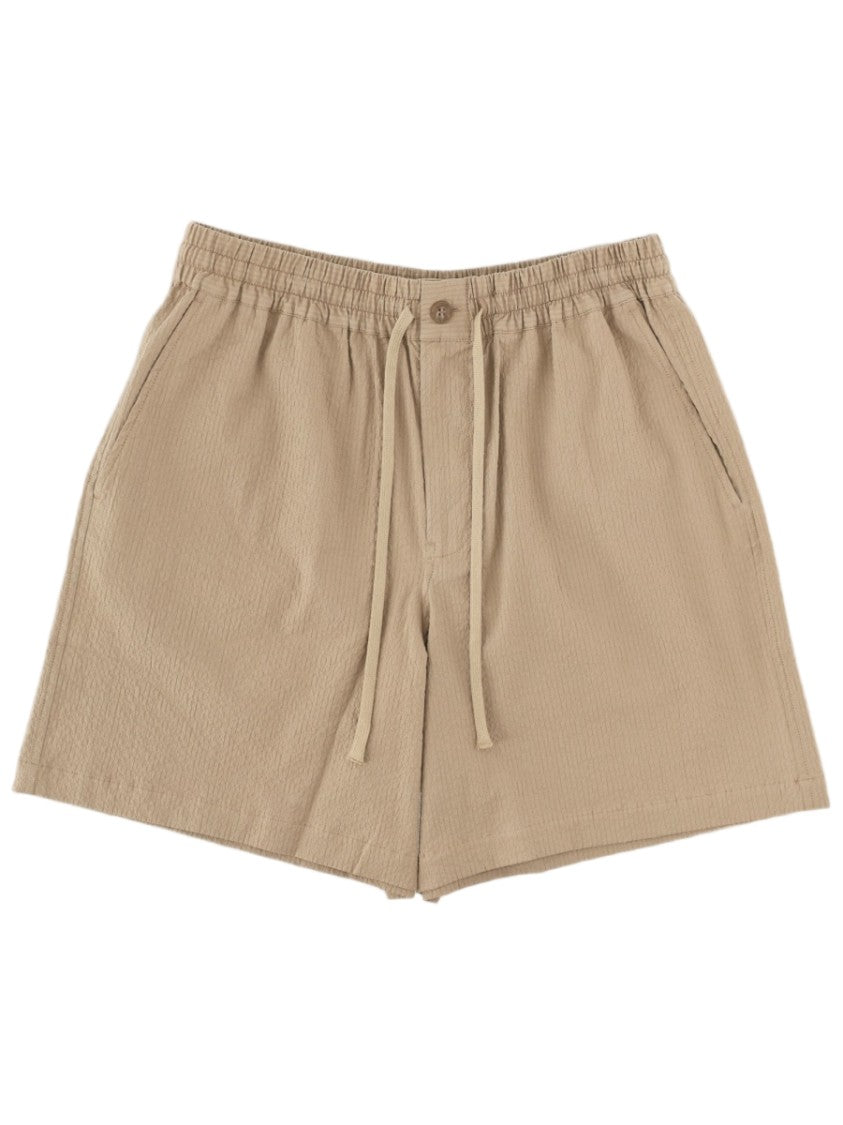 Maison Kitsuné Relaxed Fit Textured Drawstring Denim Shorts