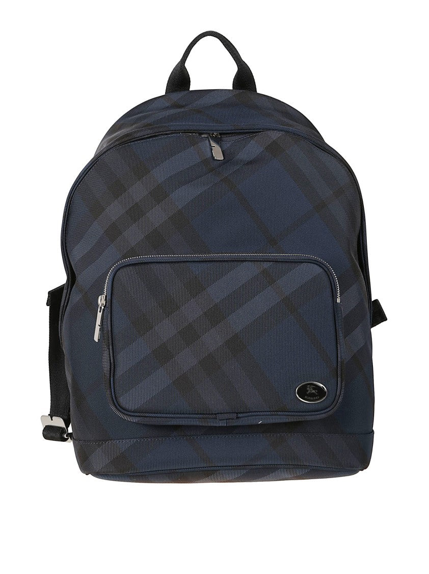 Burberry Rectangular Backpack With Navy Blue