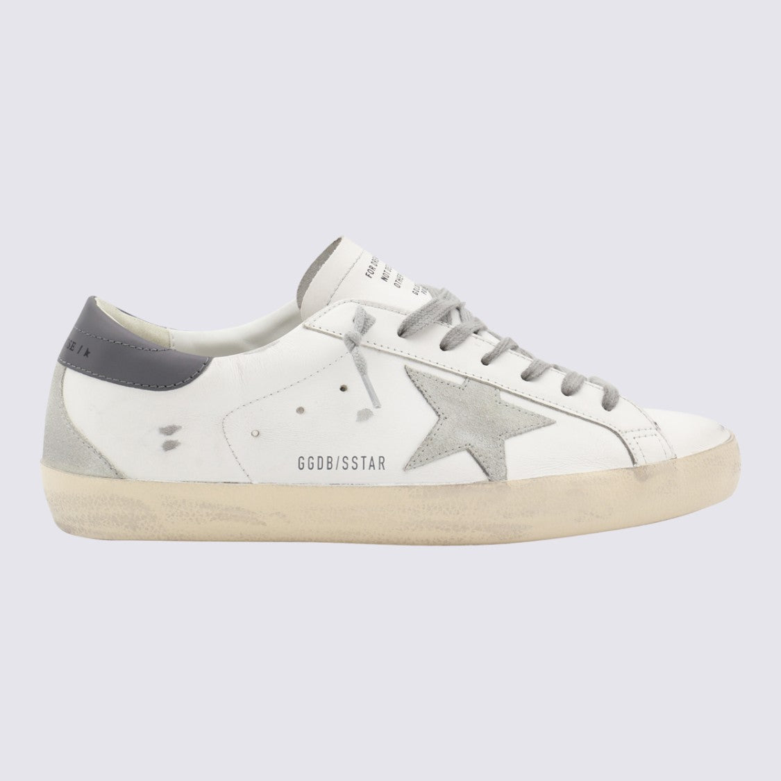 Golden Goose White Distressed Star Leather Sneakers