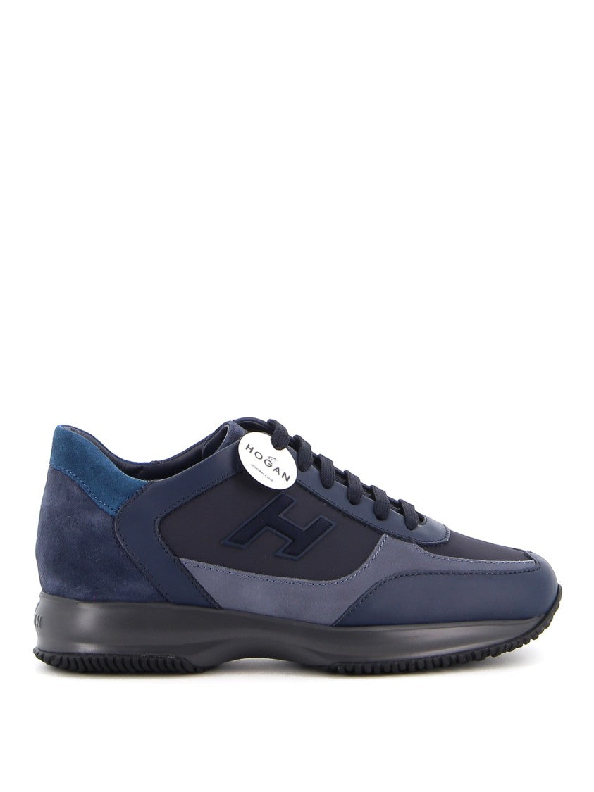 Hogan Panel Design Blue Leather Hogan Sneakers