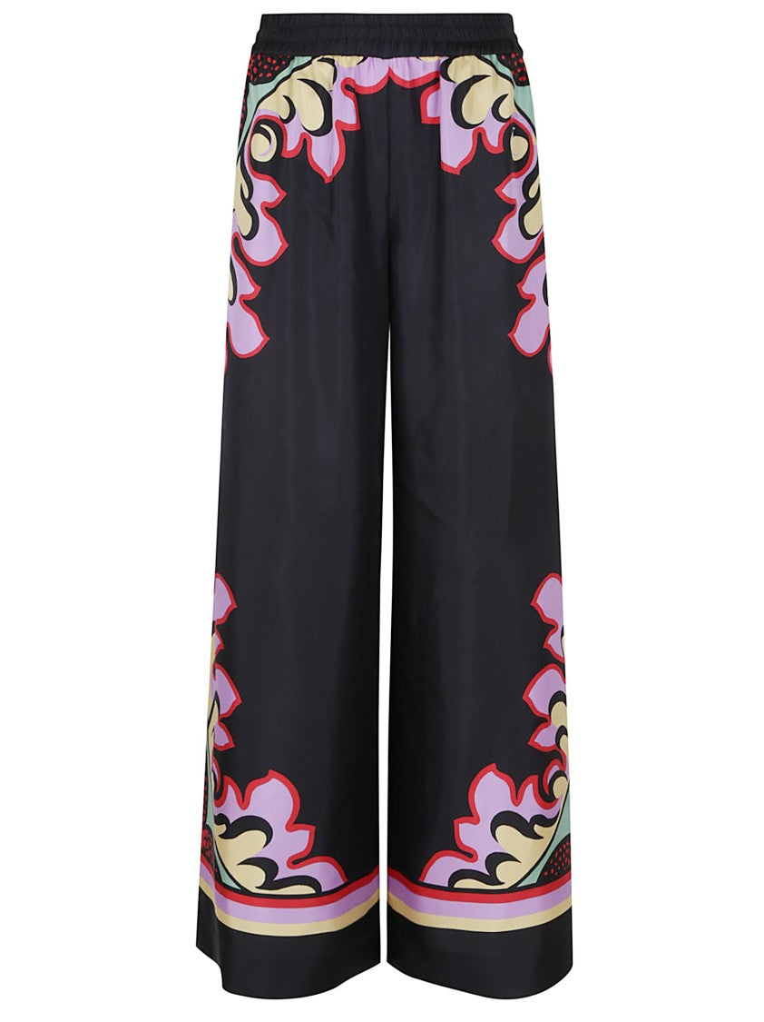 La Double J Silk Twill Palazzo Pants With Relaxed Leg Design