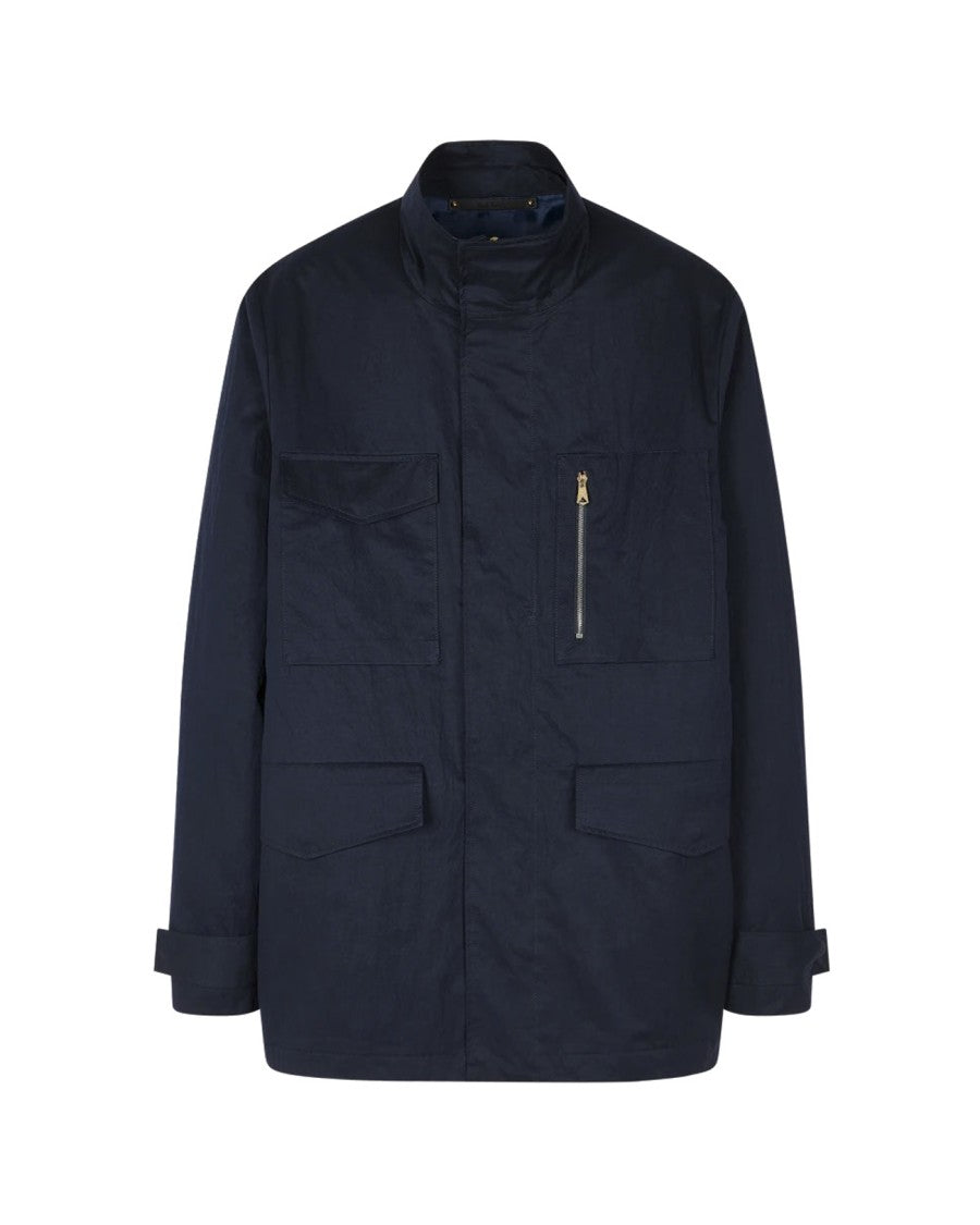 Paul Smith Military-Inspired Navy Field Jacket With Practical Design