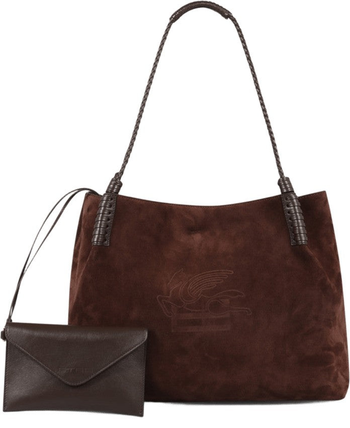 Etro Solid Suede Medium Shopping Bag