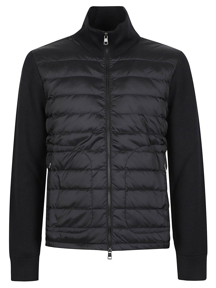 Moncler Tricot Hybrid Quilted Knit Cardigan