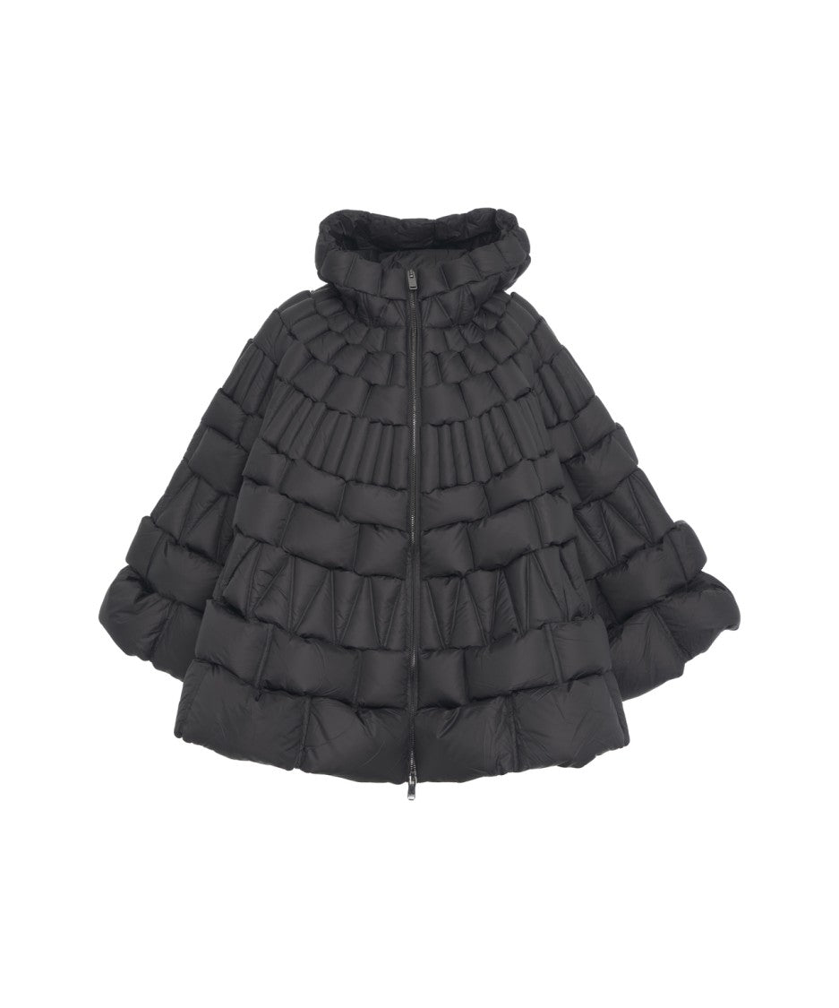 Raxxy Quilted Cape With Goose Down Padding