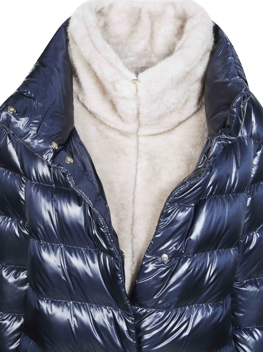Herno Shiny Quilted High-Collar Down Jacket