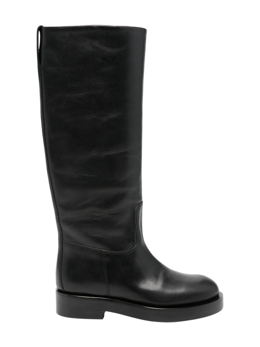 Paris Texas Black Nappa Leather Flat Boots