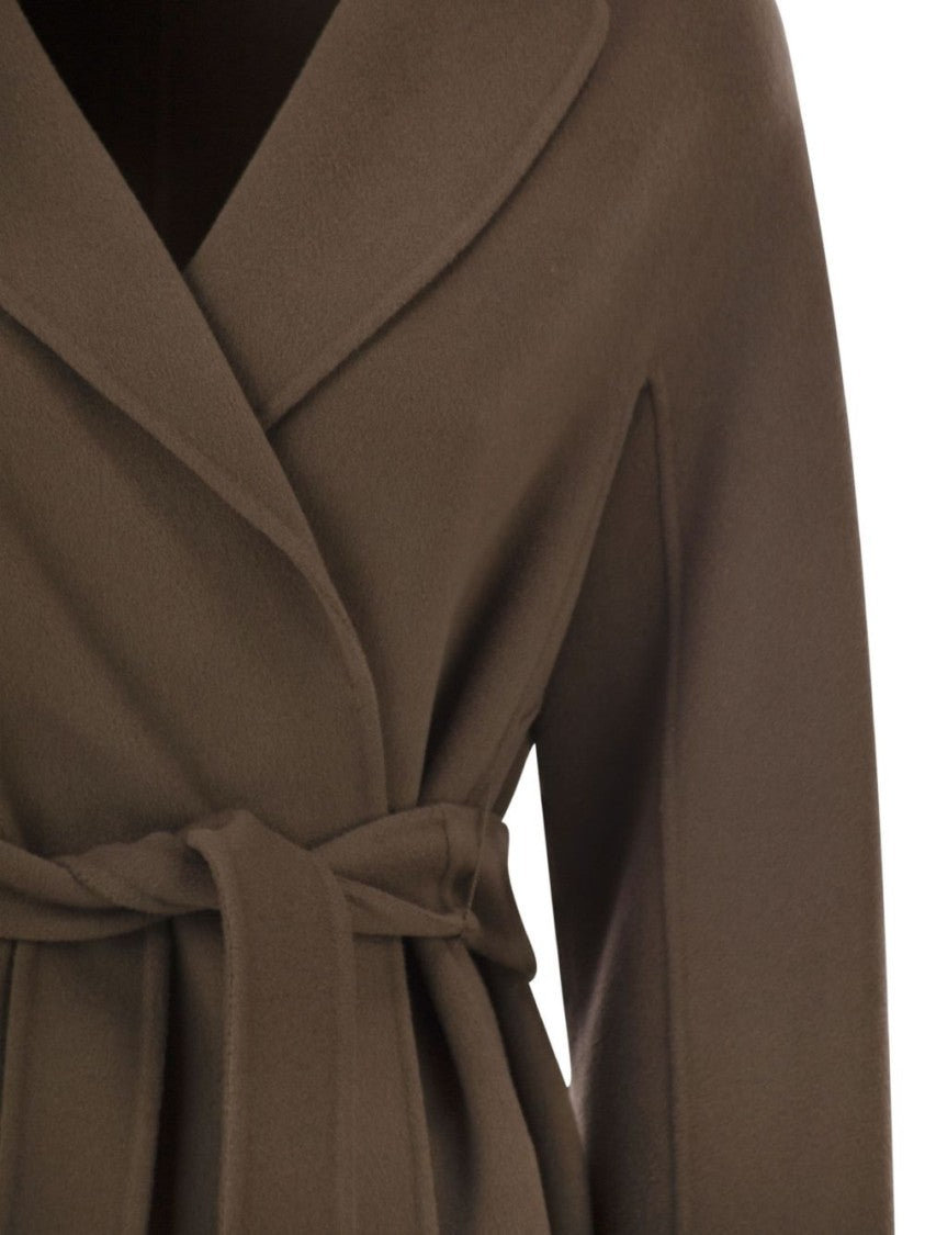 Max Mara Knee-Length Wrap Notched Lapel Coat