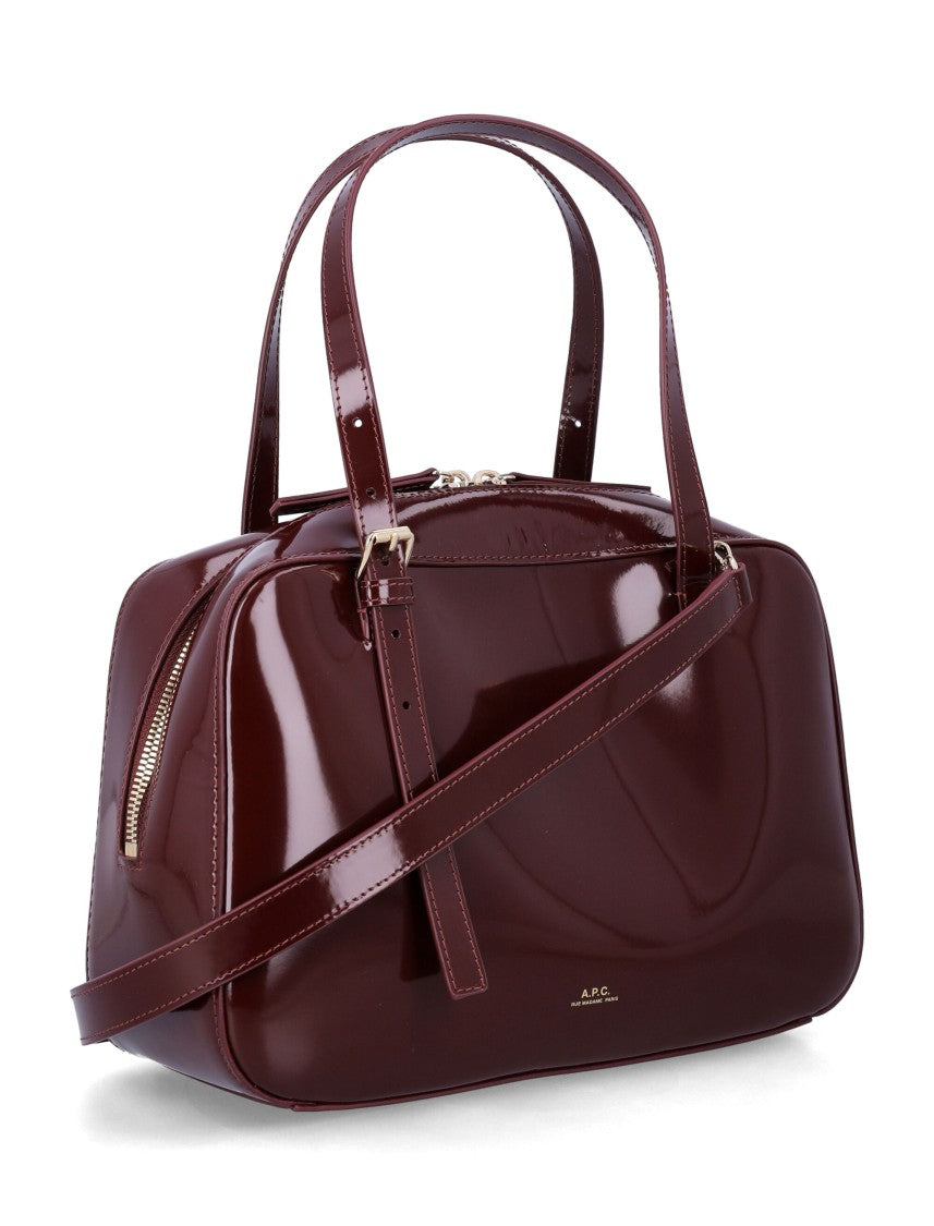 A.P.C. Sac Virginie Box Glossy Leather Handbag