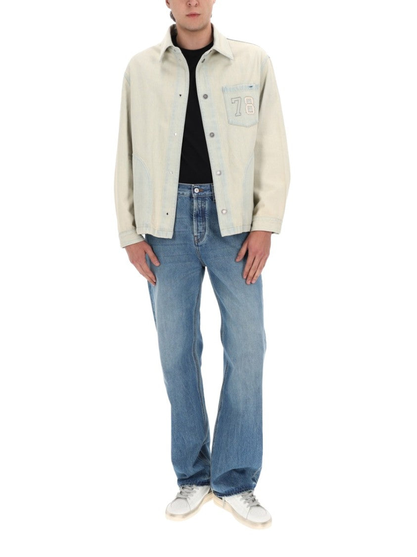 Golden Goose Light Denim Cotton Embroidered Jacket