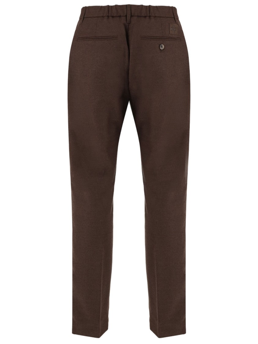 Jacob Cohen Brown Stretch Virgin Wool Pleated Tailored Pants