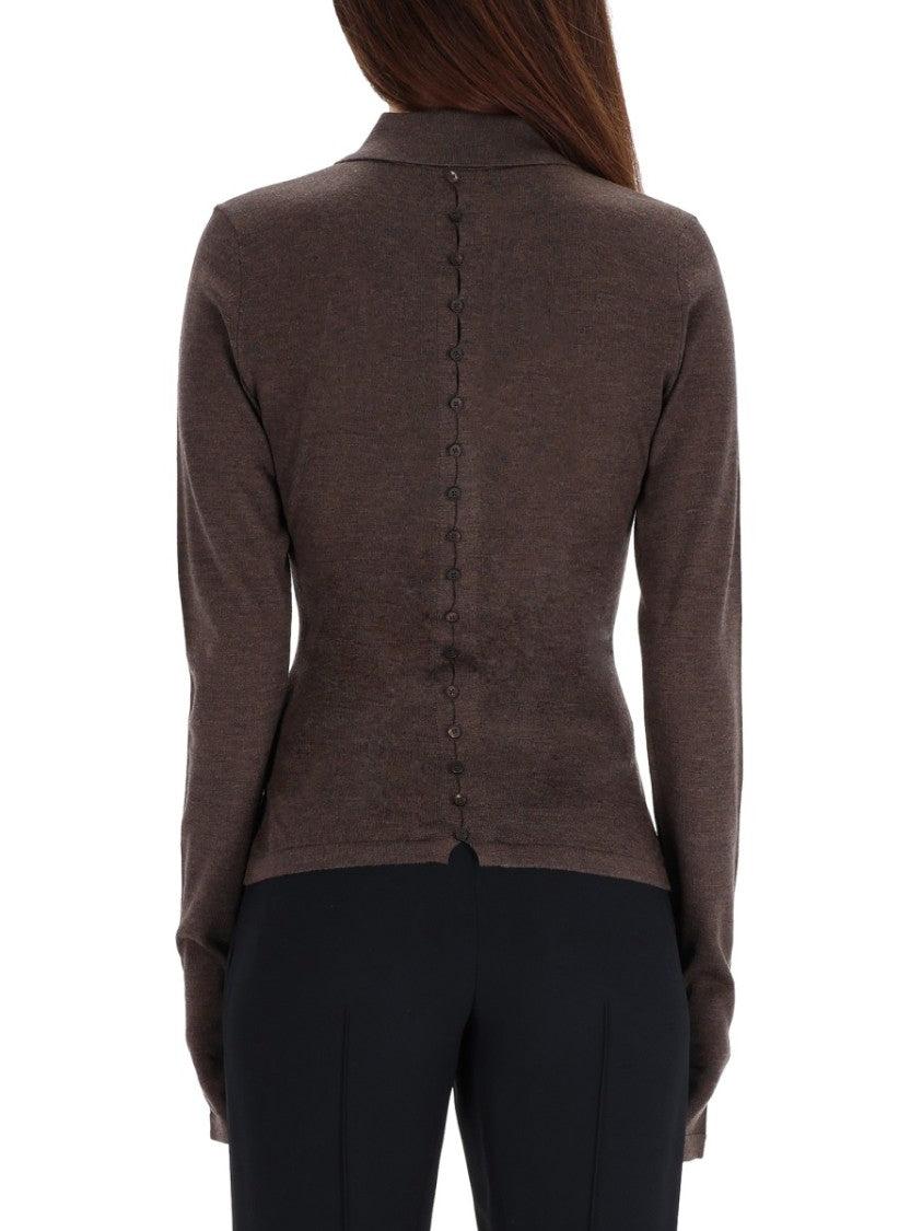 Jacquemus Brown Refined Knitted Polo Shirt
