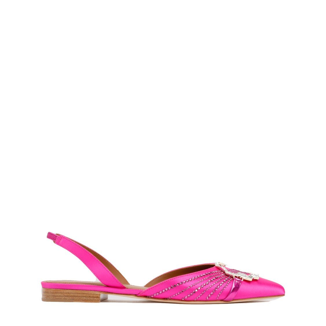 Malone Souliers Fuchsia Satin Misha Flats