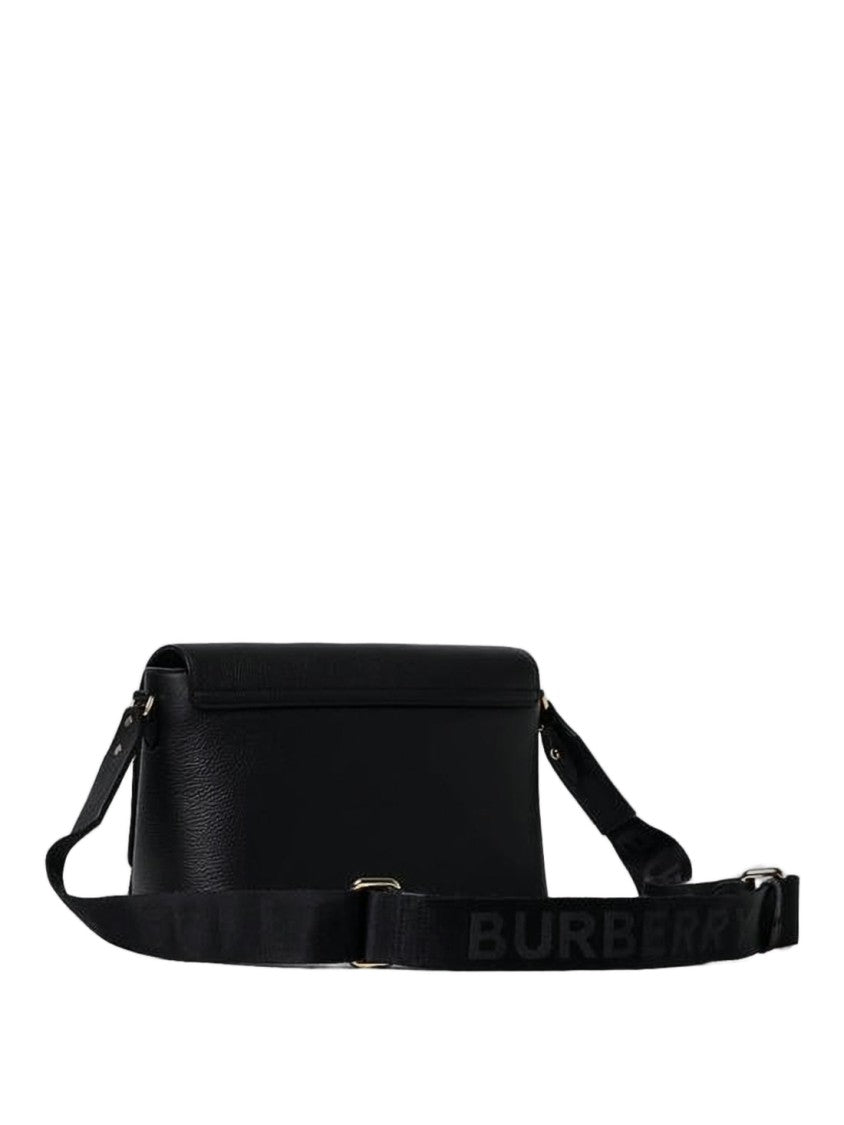 Burberry Structured Rectangular Shoulder Bag In Textured Calf Leather