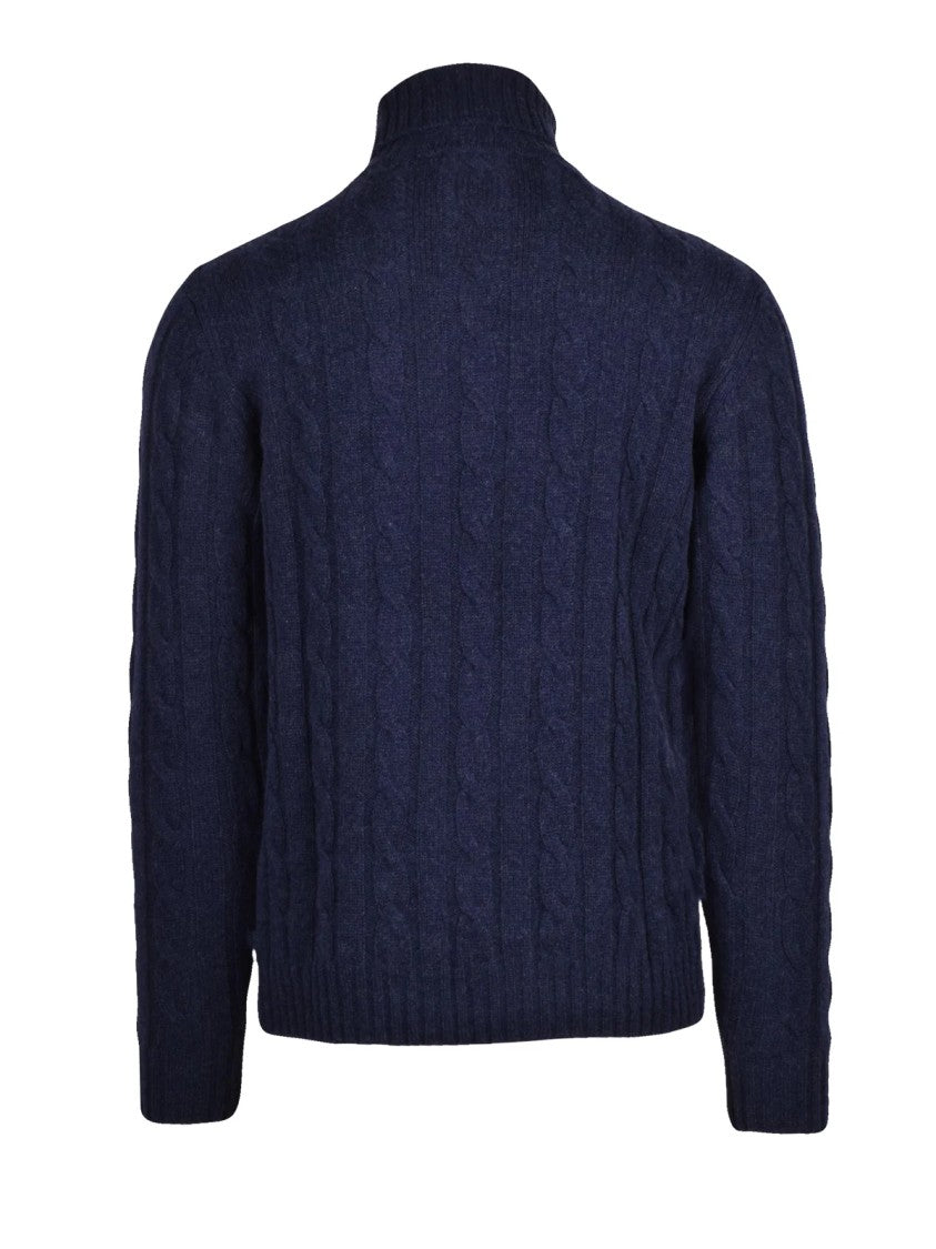 Daniele Fiesoli Crewneck Cable Knit Sweater In Extrafine Merino Wool