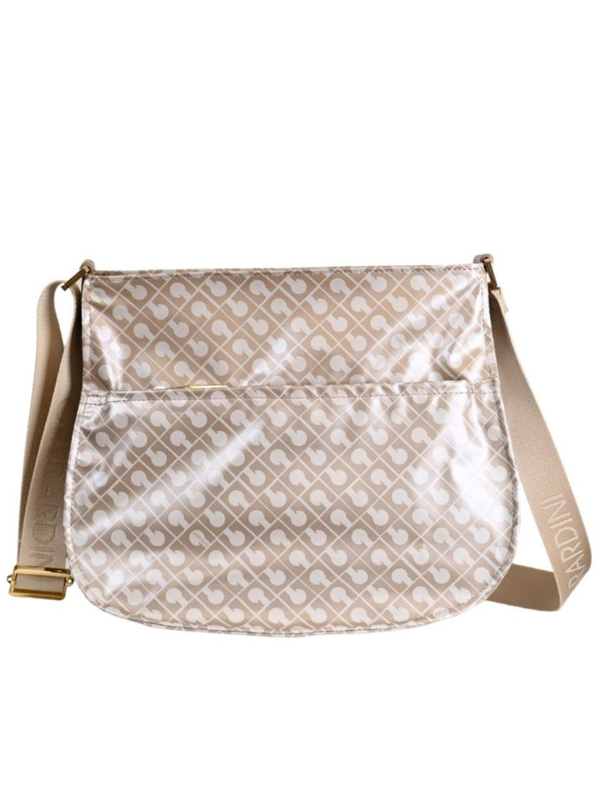 Gherardini Small Beige Geometric Pattern Crossbody Satchel