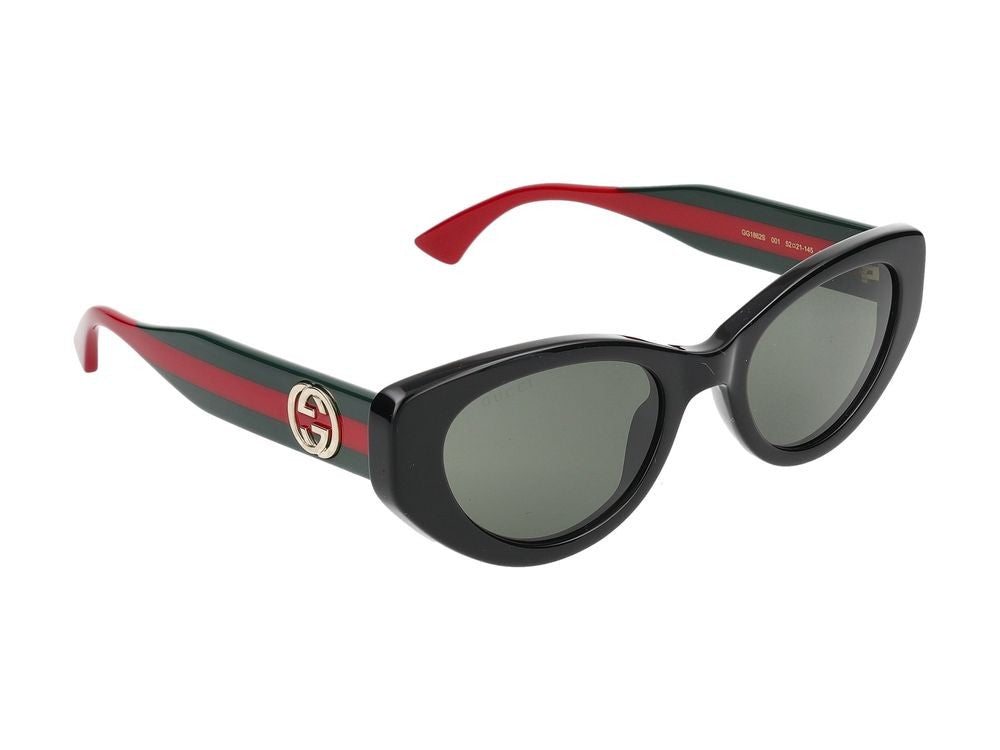 Gucci Black Signature Logo Accents Bold Cat-Eye Sunglasses