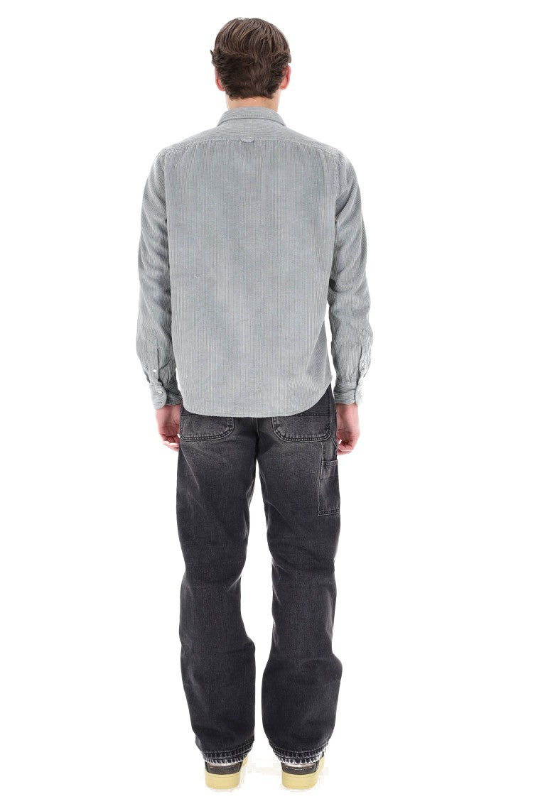 Finamore Corduroy Overshirt With Classic Collar And Buttoned Cuffs