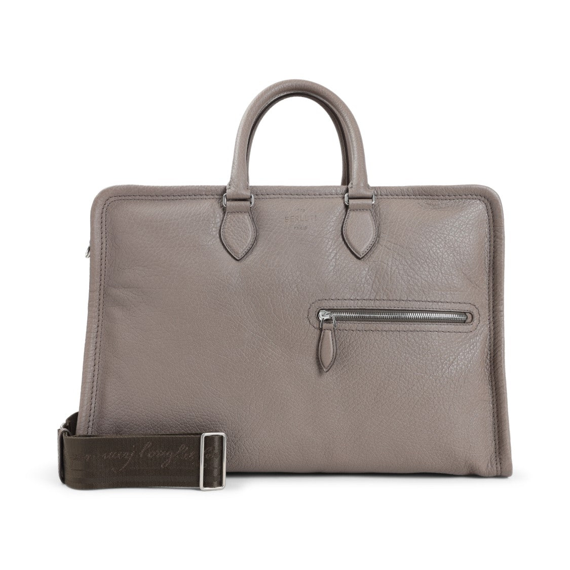 Berluti Grey Grained Leather Travel Bag
