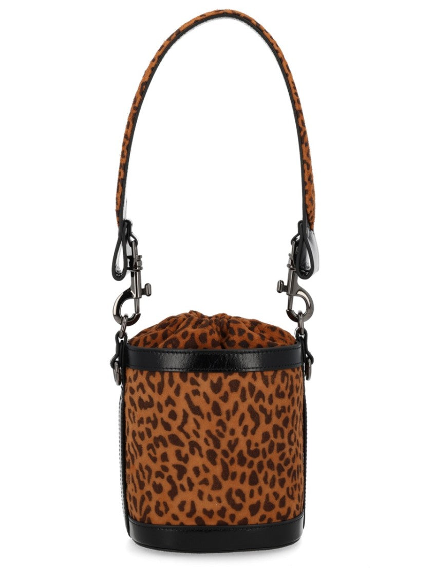 Vivienne Westwood Small Kitty Leopard Print Bucket Bag