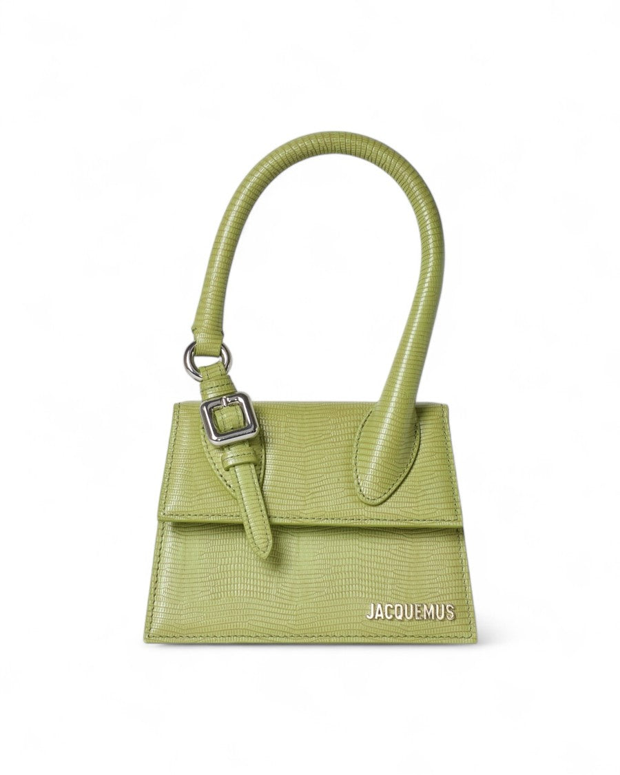 Jacquemus Le Chiquito Moyen Boucle Python Green