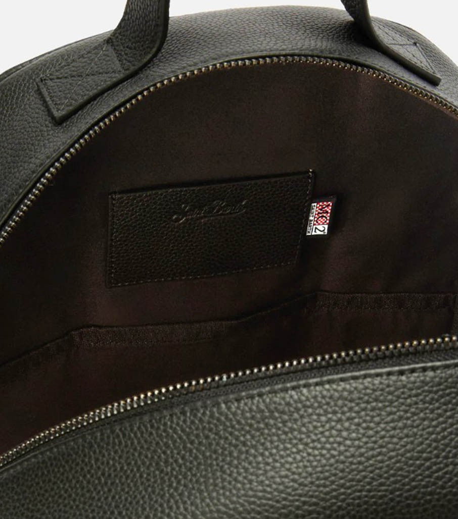 Mc2 Saint Barth Textured Black Backpack With Subtle Logo