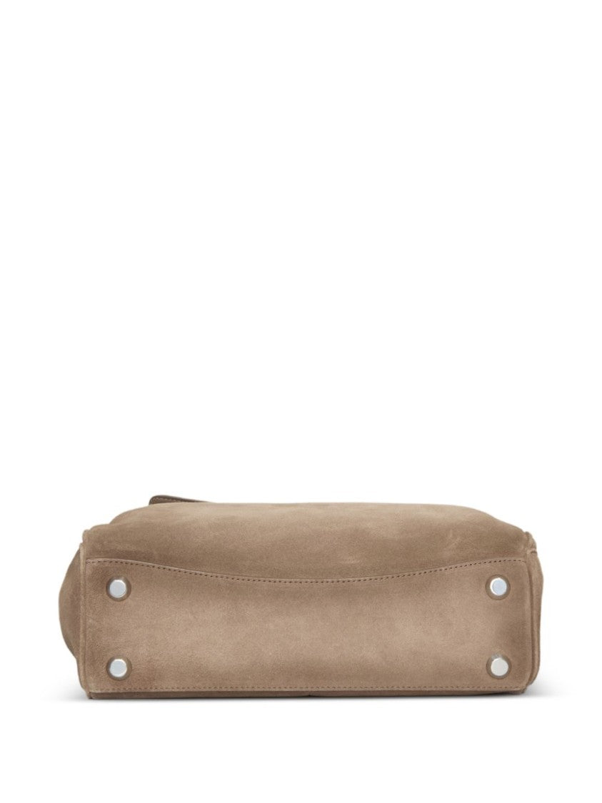 Balenciaga Structured Handbag In Smooth Taupe Calf Leather