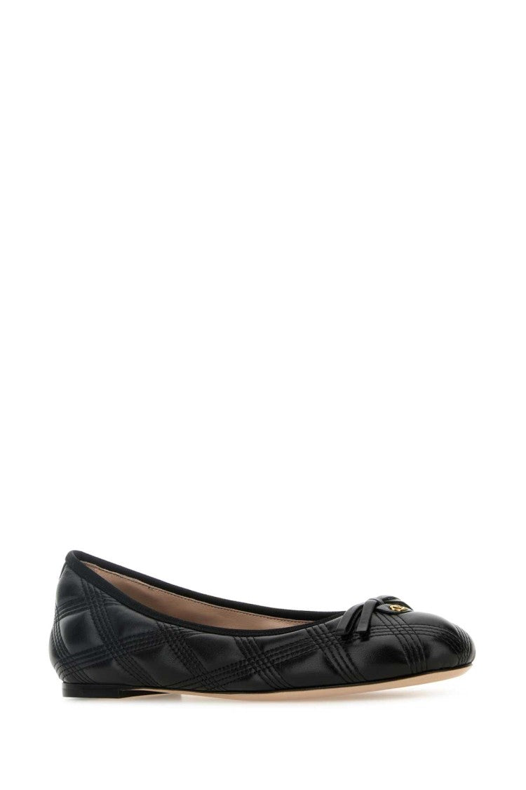 Valentino Garavani Black Leather Ballerinas