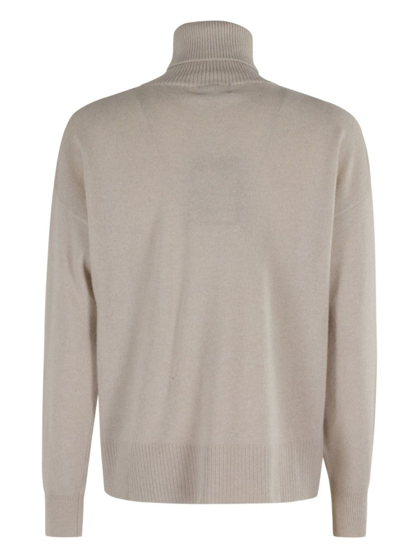 Woolrich Beige Turtleneck Sweater With Ribbed Detailing