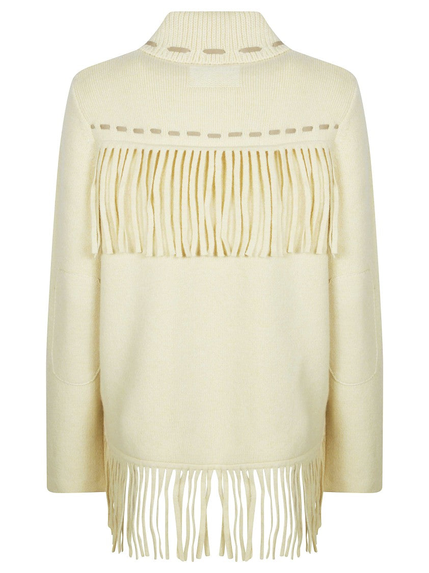 Guest In Residence Western Soft Cream Fringe-Detail Jacket