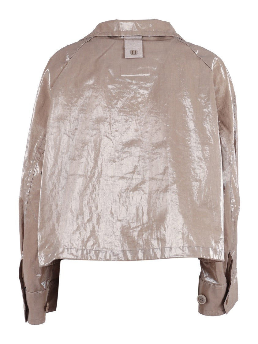 Duno Cropped Shiny Flap Pocket Jacket
