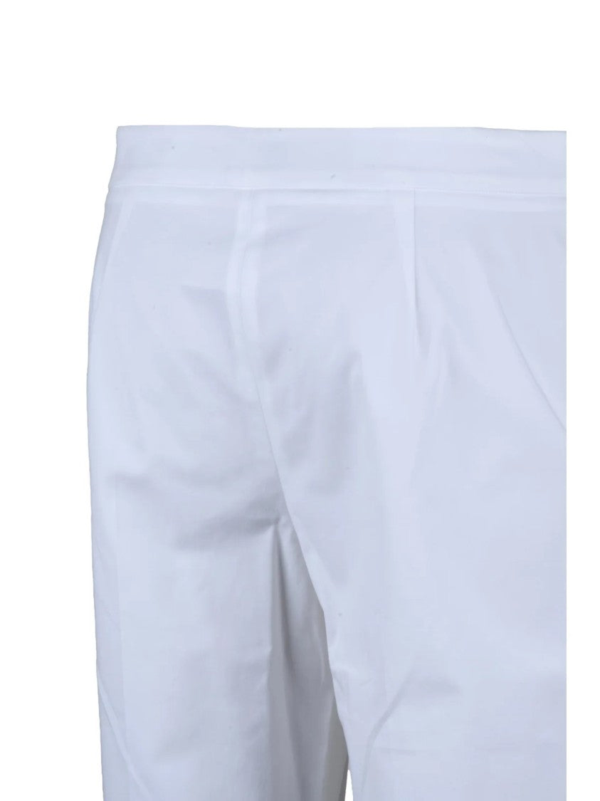 Eleventy Eleventy Trousers Cotton Lyocell Elastane - White