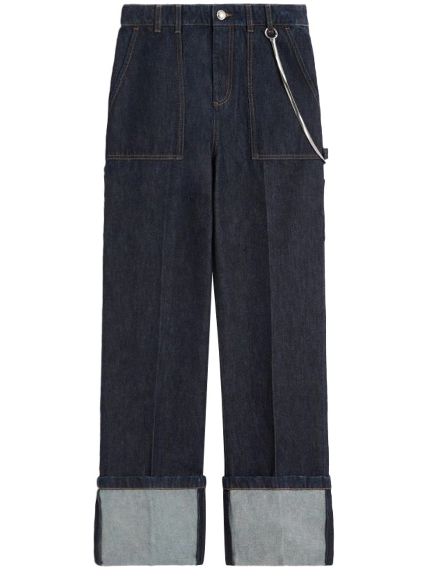 Max Mara Wide-Leg Denim Pants With Indigo Wash