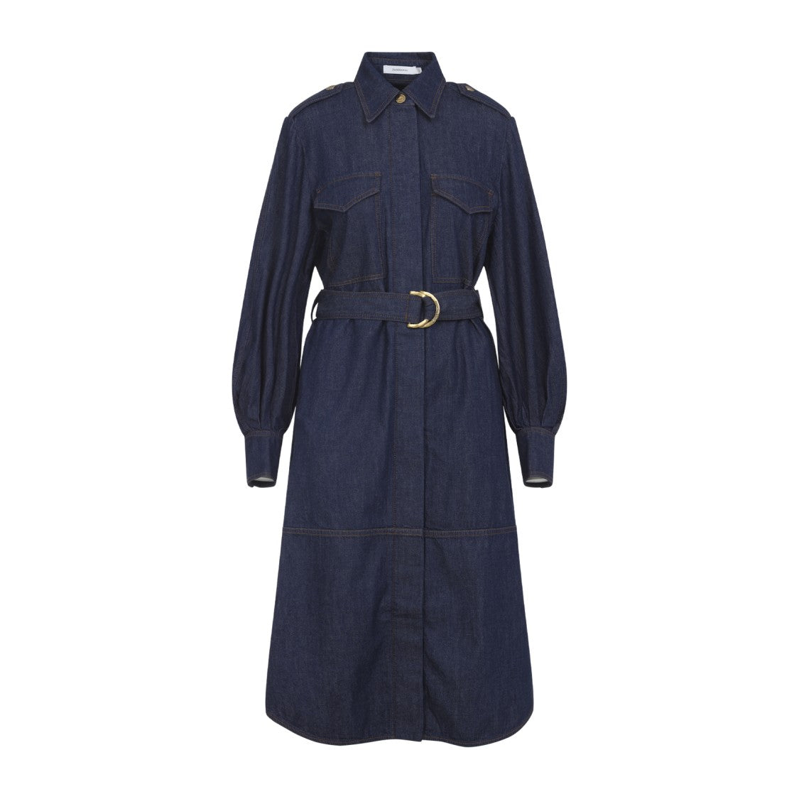 Zimmermann Ink Blue Cotton Denim Cargo Mini Dress