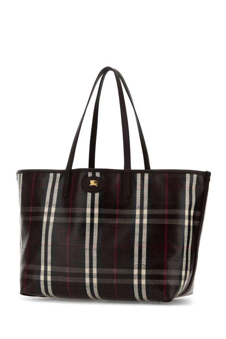 Burberry Embroidered Canvas Medium Highlands Shopping Bag