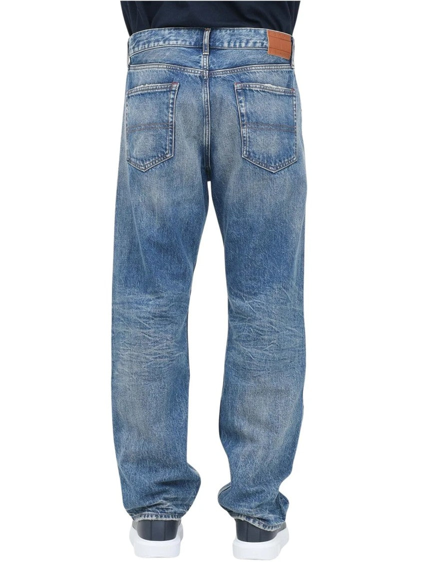 Tommy Jeans Blue Regular Fit Five-Pocket Cotton Jeans
