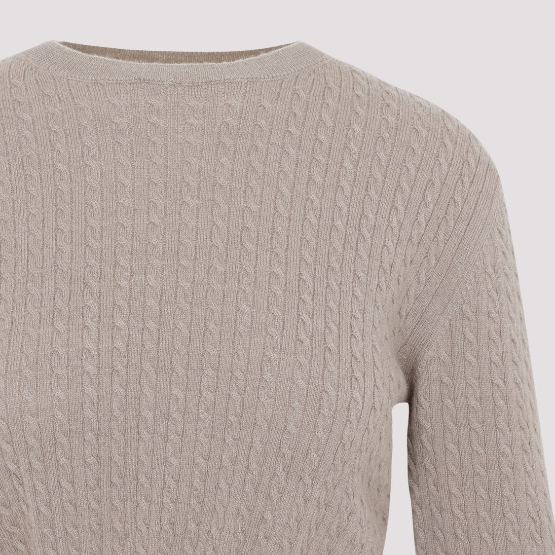 Patou Taupe Curve Link Cropped Jumper