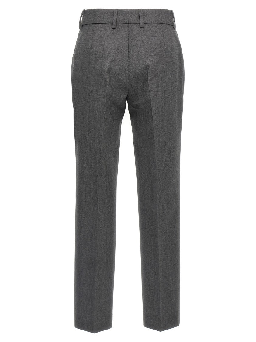 Ermanno Scervino Melange Virgin Wool Trousers With Stretched Crease
