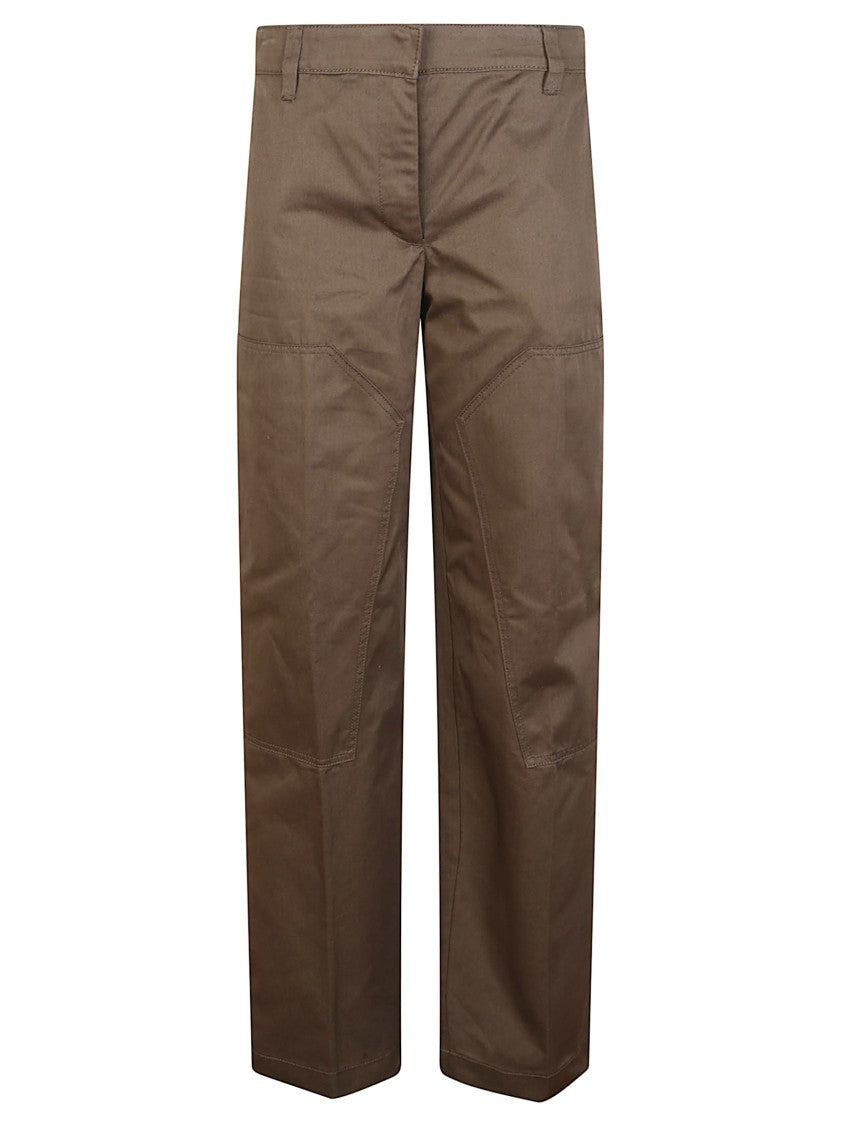 Tory Burch Olive Cotton Straight-Leg Cargo Pants