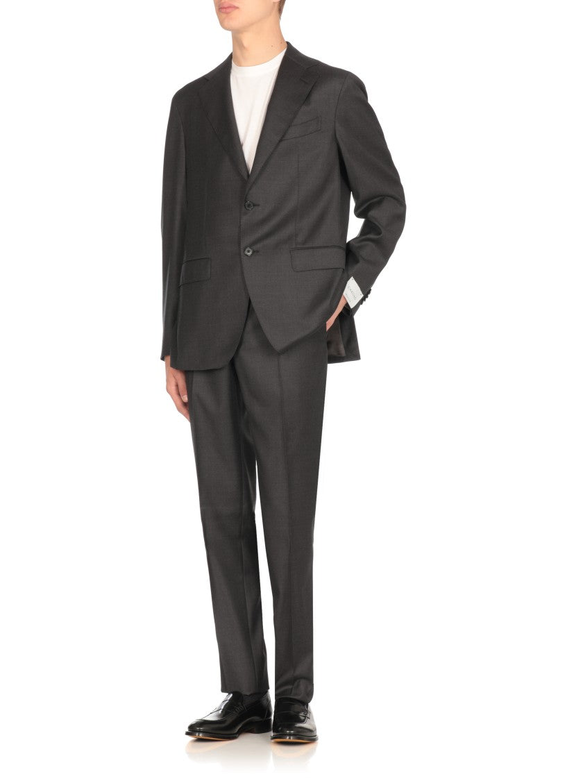 Caruso Black Wool Suit
